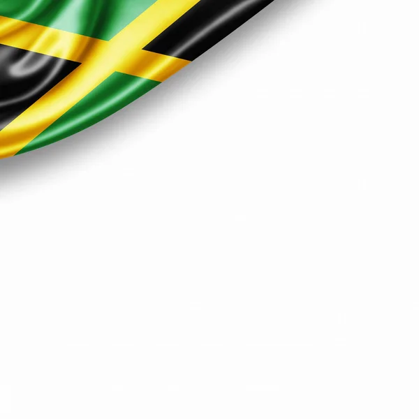 Прапор Ямайки Копію Простір Тексту Білий Фон Ілюстрація — стокове фото