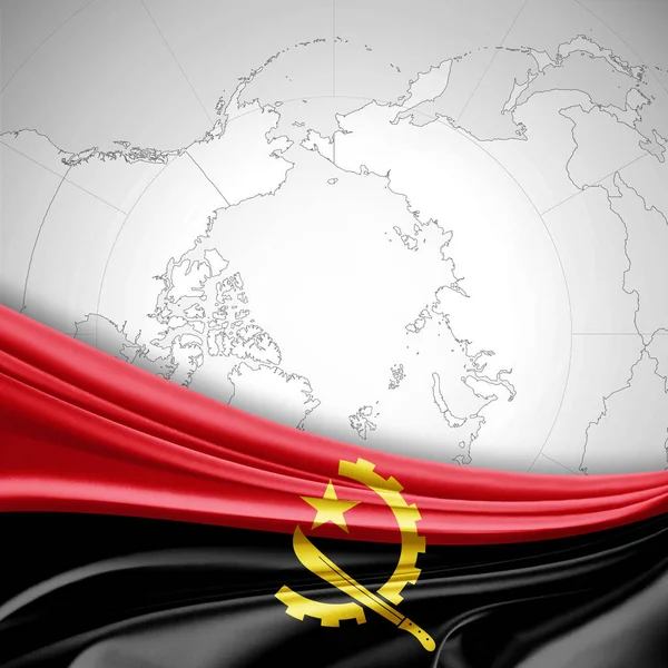 Bandiera Dell Angola Con Spazio Copia Del Testo Illustrazione — Foto Stock