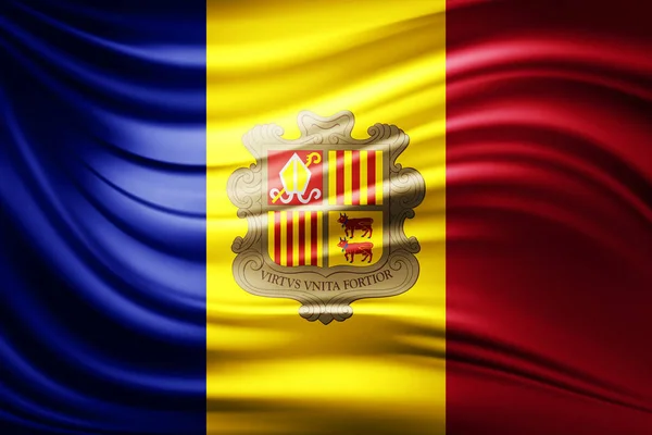 Másol Szöveg Illusztráció Hely Andorra Zászlaja — Stock Fotó