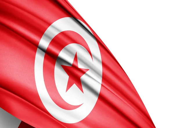 Vlag Van Tunesië Met Kopie Ruimte Voor Tekst Illustratie — Stockfoto
