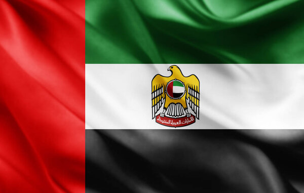 Flag of united arab emirates with copy space for your text  - 3D illustration    