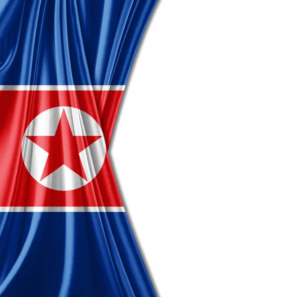 Vlag Van Noord Korea Met Kopie Ruimte Voor Tekst Illustratie — Stockfoto