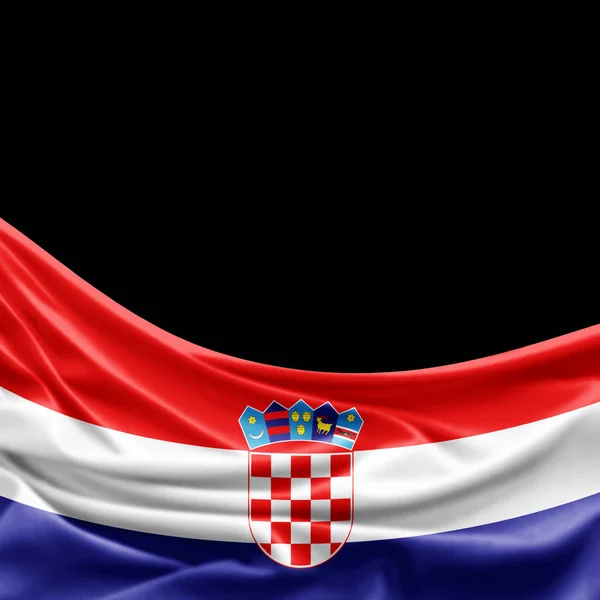 Vlag Van Kroatië Met Kopie Ruimte Voor Tekst Illustratie — Stockfoto