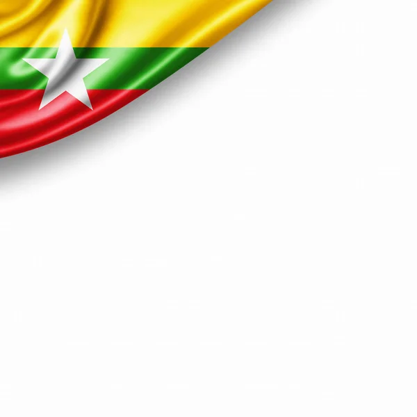 Flag Burma Copy Space Your Text White Background Illustration — Stock Fotó