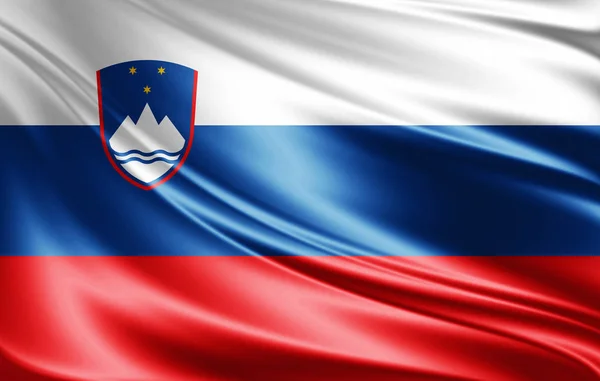 Sloveniens Flagga Med Kopia Utrymme För Din Text Illustration — Stockfoto