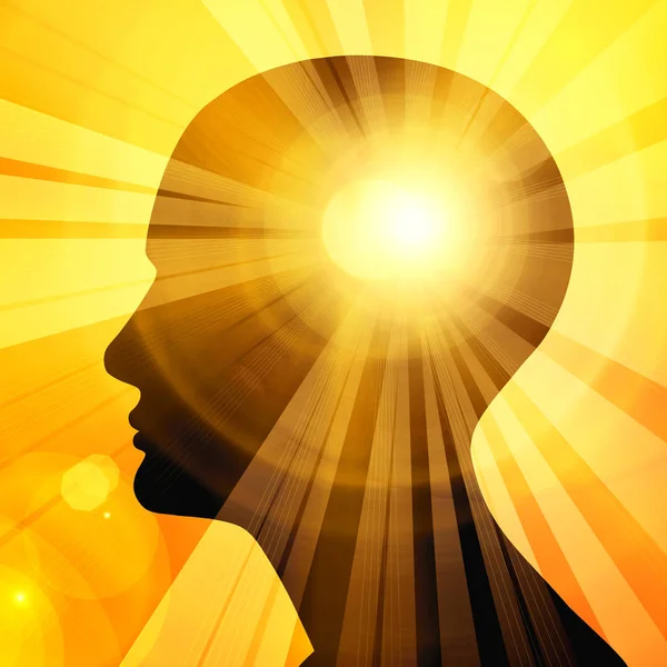 Abstract Human Head Sun Illustration — Stock Photo, Image