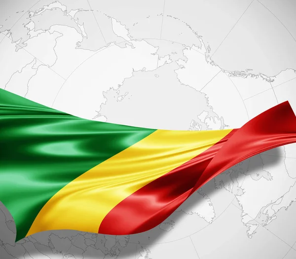 Bendera Republik Kongo Dengan Ruang Fotokopi Untuk Teks Anda Ilustrasi — Stok Foto