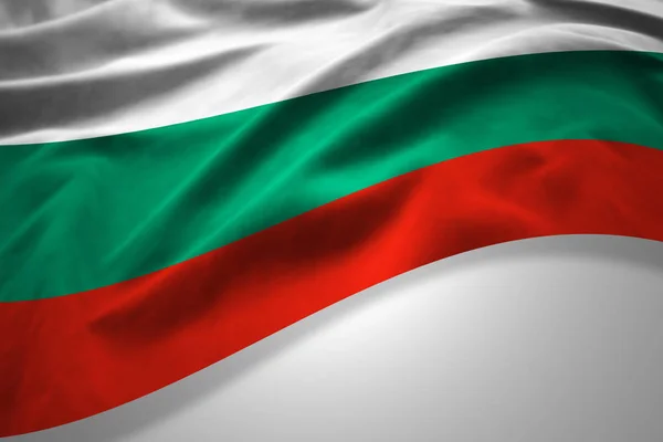 Bulgaristan Bayrağı Kopya Alanı Metni Üzerinde Beyaz Arka Plan Çizim — Stok fotoğraf