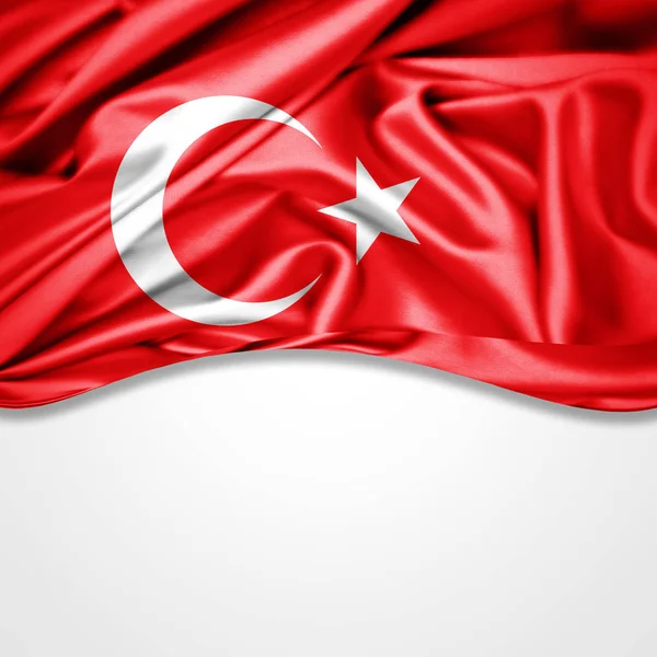 Flaggan Turkiet Med Kopia Utrymme För Din Text Illustration — Stockfoto