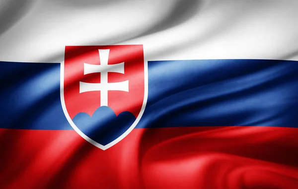 Slovakiens Flagga Med Kopia Utrymme För Din Text Illustration — Stockfoto