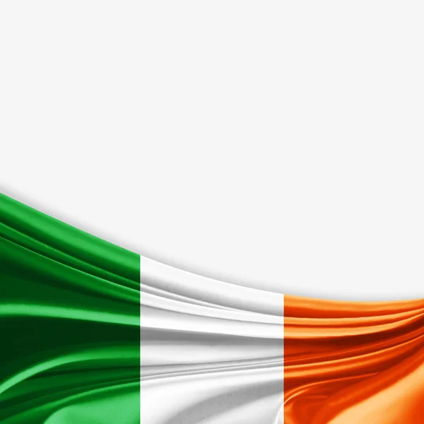 Flagge Irlands Mit Kopierplatz Für Ihren Text Auf Weißem Hintergrund — Stockfoto