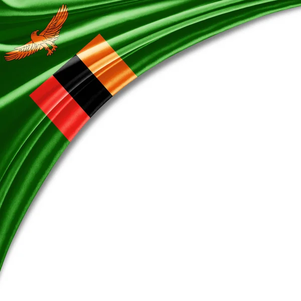 Flagge Von Sambia Mit Kopierplatz Für Ihren Text Illustration — Stockfoto