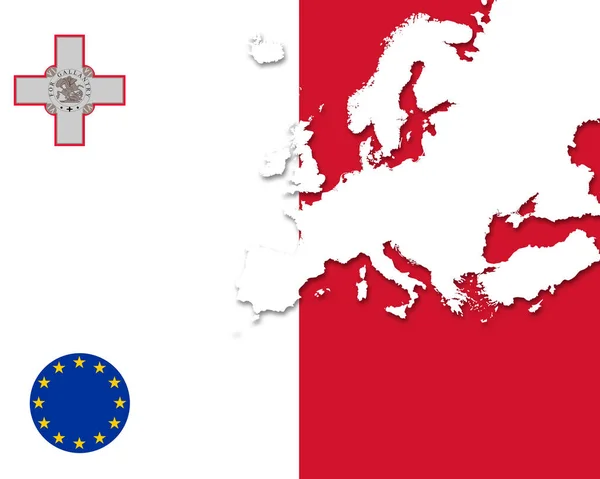 Flaga Malty Kopia Miejsce Twój Tekst Ilustracje — Zdjęcie stockowe