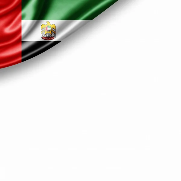 United Arab Flag Silk Copy Space Your Text Images White — Stock Photo, Image