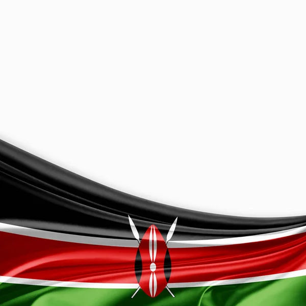 Drapeau Kenya Avec Espace Copie Pour Votre Texte Sur Fond — Photo