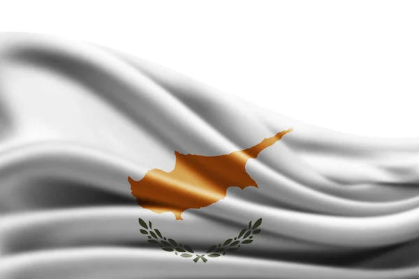 白背景 イラストにテキストのコピー スペースとキプロスの国旗 — ストック写真