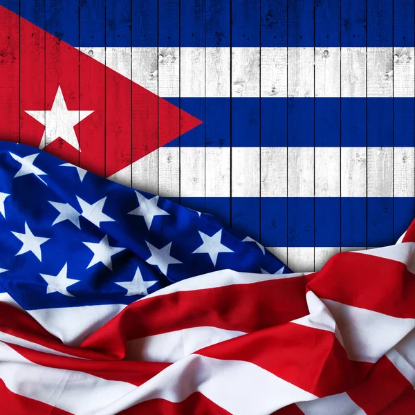 Cuba Vlag Usa Vlag Achtergrond — Stockfoto