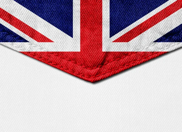 United Kingdom Flag Fabric Copy Space Your Text Images White — Stock Photo, Image