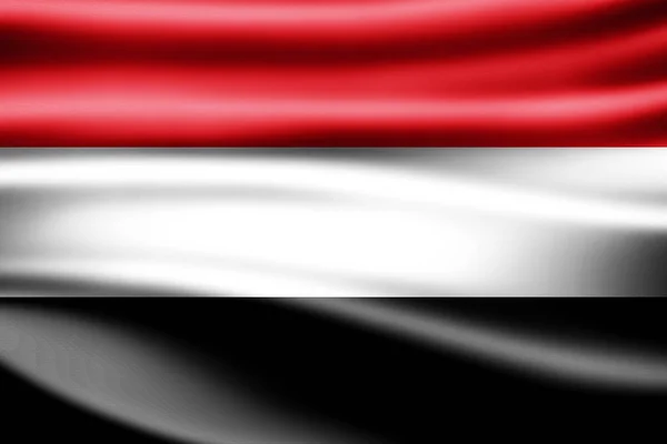 Vlag Van Jemen Met Kopie Ruimte Voor Tekst Illustratie — Stockfoto