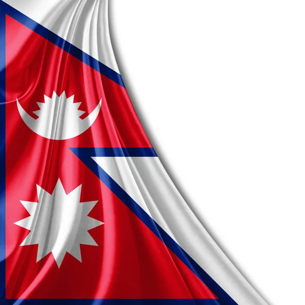 Vlajka Nepálu Kopií Prostor Pro Ilustraci Textu — Stock fotografie