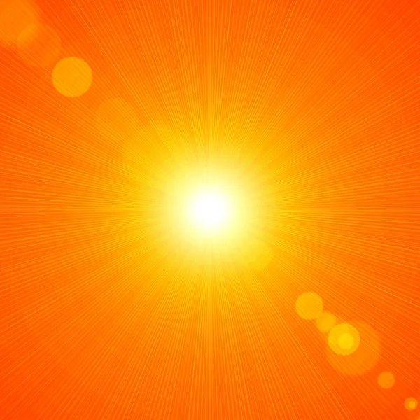 太陽と太陽光線の抽象的な背景 イラスト — ストック写真