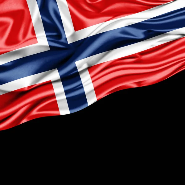 Norveç Bayrağı Ile Kopya Alanı Metin Çizim Için — Stok fotoğraf