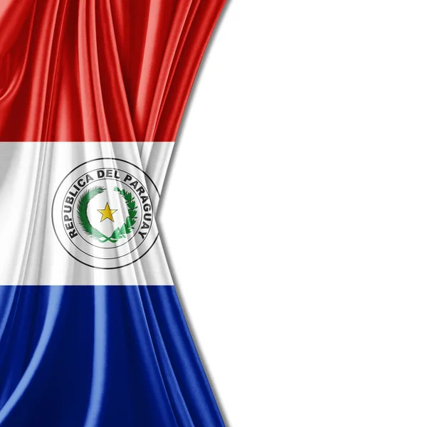 Bandera Paraguay Con Espacio Copia Para Texto Sobre Fondo Blanco —  Fotos de Stock