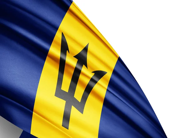 Barbados Flagga Med Kopia Utrymme För Din Text Illustration — Stockfoto