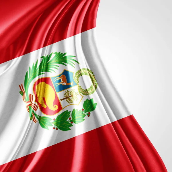 Vlag Van Peru Met Kopie Ruimte Voor Tekst Illustratie — Stockfoto