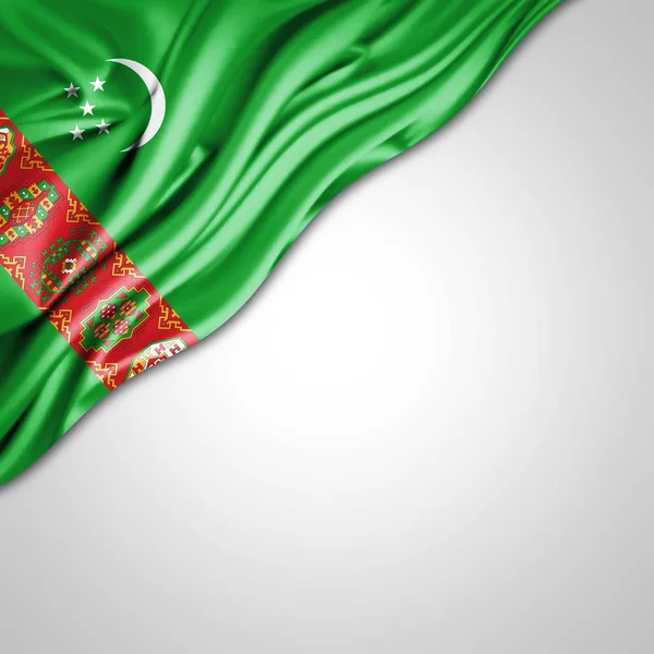Bandeira Turcomenistão Com Espaço Cópia Para Seu Texto Ilustração — Fotografia de Stock