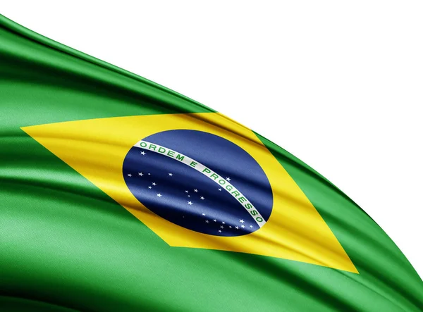 Vlag Van Brazilië Met Kopie Ruimte Voor Tekst Illustratie — Stockfoto