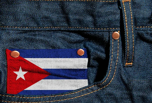 Bandera Cuba Sobre Fondo Vaquero Ilustración — Foto de Stock