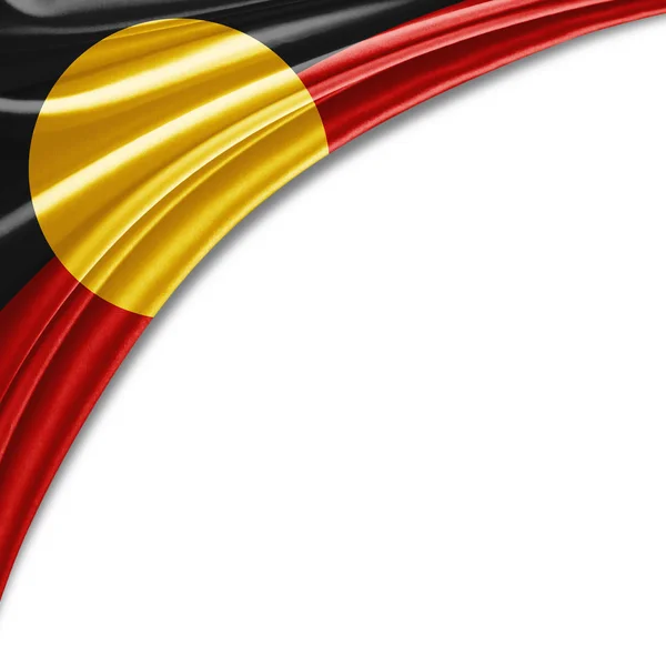 Bandera Australia Aborigen Con Espacio Copia Para Texto Ilustración — Foto de Stock