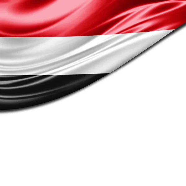Vlag Van Jemen Met Kopie Ruimte Voor Tekst Illustratie — Stockfoto