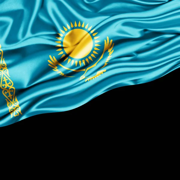 Bandera Kazajstán Con Espacio Copia Para Texto Ilustración —  Fotos de Stock