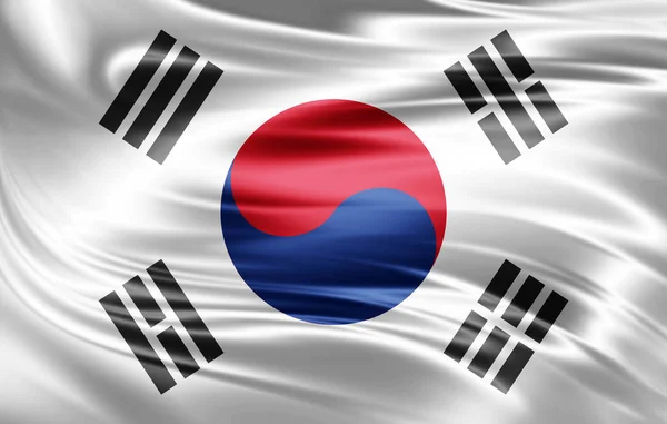 Sydkorea Flagga Med Kopia Utrymme För Din Text Illustration — Stockfoto