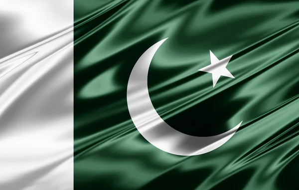 Pakistans Flagga Med Kopia Utrymme För Din Text Illustration — Stockfoto