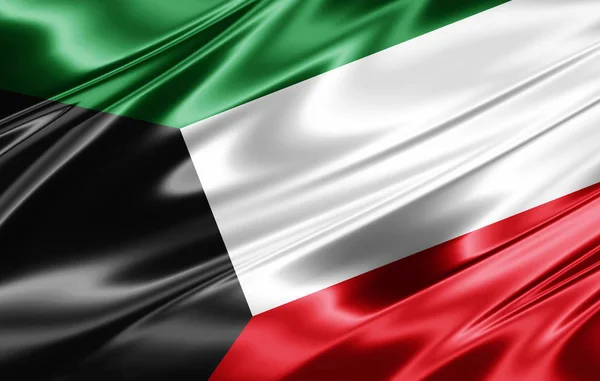 Flagge Von Kuwait Mit Kopierplatz Für Ihren Text Illustration — Stockfoto