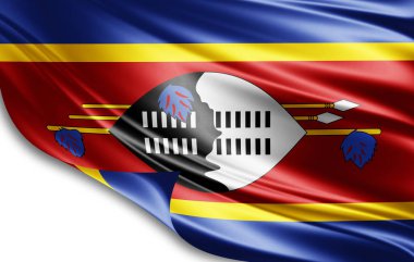 Svaziland bayrağı ile kopya alanı metin - 3d çizim için    