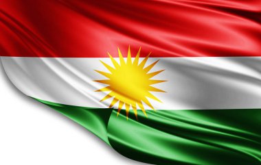 Kürdistan bayrağı ile kopya alanı metin - 3d çizim için    