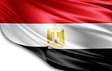 Mısır bayrağı ile kopya alanı metin - 3d çizim için    