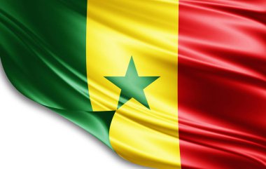 Senegal bayrağı ile kopya alanı metin - 3d çizim için    