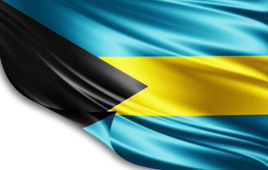 İpek kopya alanı için metin veya resim, beyaz arka plan ile Bahamalar bayrağı 