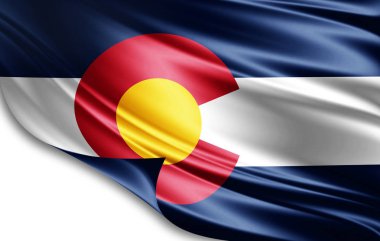 Colorado bayrağı ile kopya alanı metin - 3d çizim için    