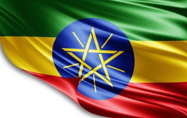 Etiyopya bayrağı ile kopya alanı metin - 3d çizim için    