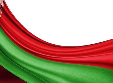 İpek kopya alanı için metin veya resim, beyaz arka plan ile Beyaz Rusya bayrağı 