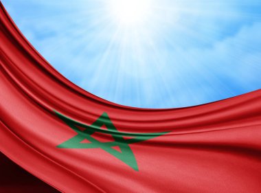 Fas bayrağı ile kopya alanı metin - 3d çizim için    