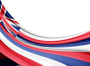  İpek kopya alanı için metin veya resim, beyaz arka plan ile Hawaii bayrağı 