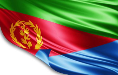 Eritre bayrakla kopya alanı metin - 3d çizim için    