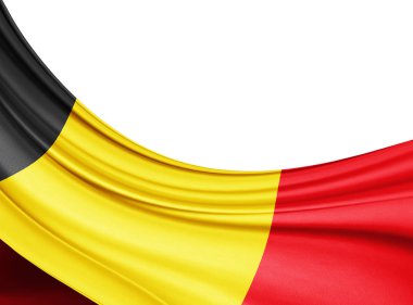 İpek kopya alanı için metin veya resim, beyaz arka plan ile Belçika bayrağı 